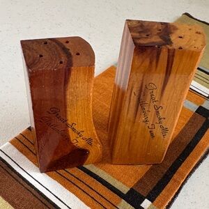 Vintage wood salt & pepper shakers